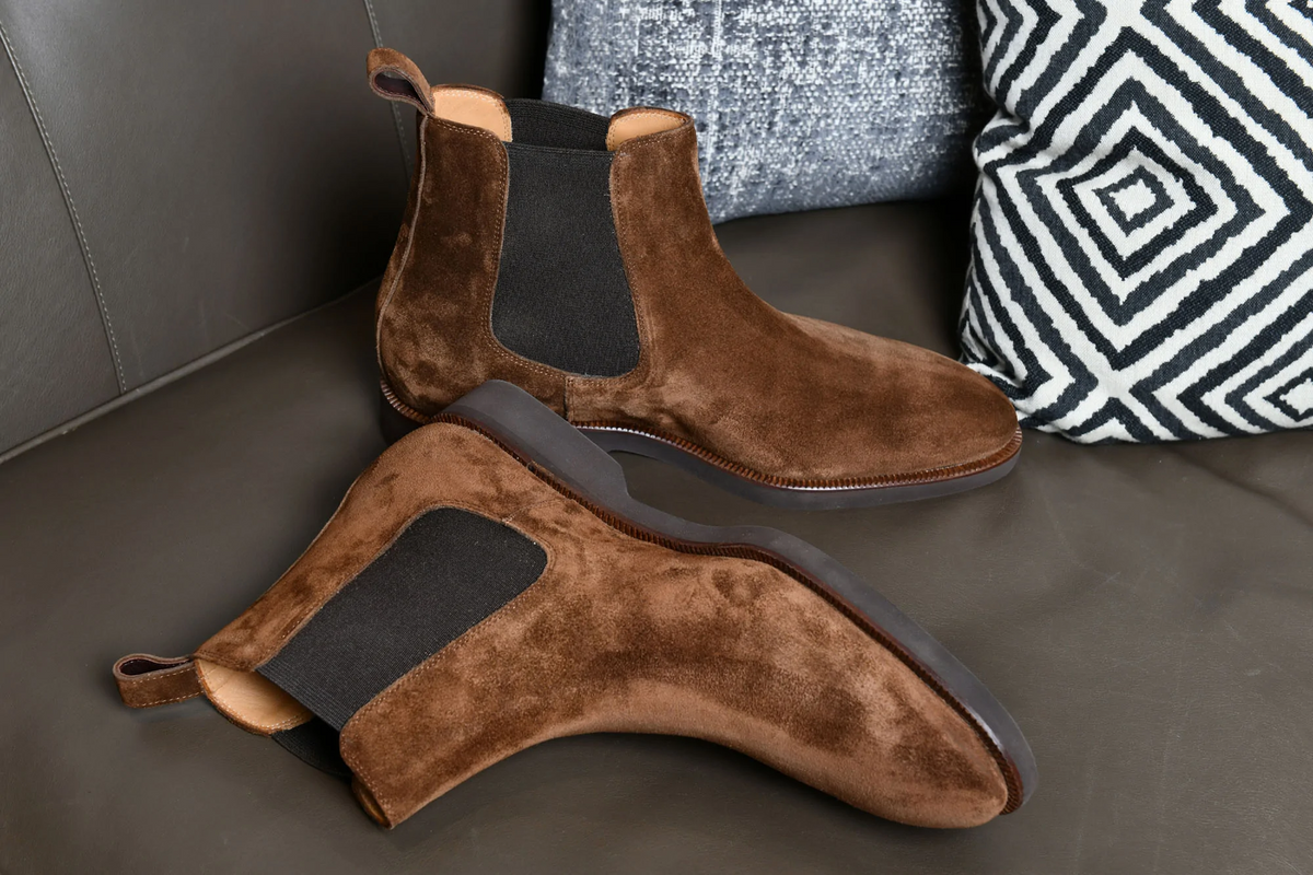 Pertinax Brown Men's Chelsea Boots Suede | Comfortable Dress Shoes 9 | Pastori Footwear