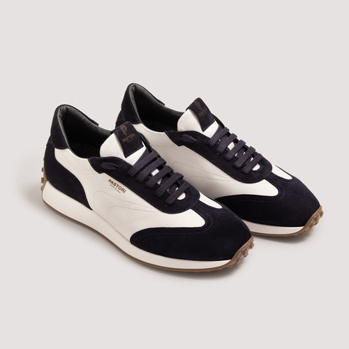 Heraclius Men's Italian Sneaker Bianco/Navy