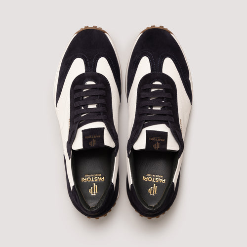 Heraclius Men's Italian Sneaker Bianco/Navy