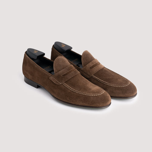 Antonius Men's Suede Loafer Chestnut