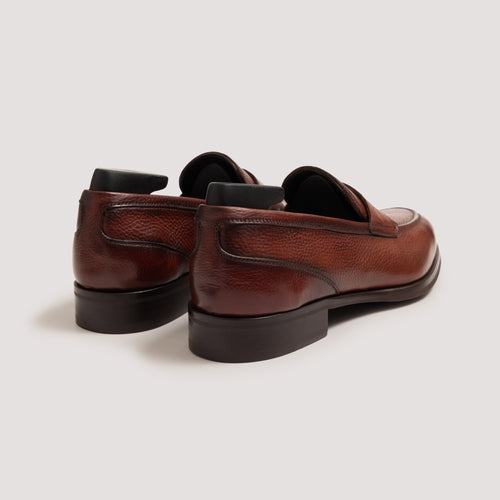Theodore Pebble Grain Cognac Men's Loafrer