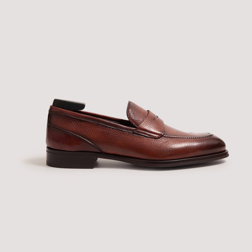 Theodore Pebble Grain Cognac Men's Loafrer