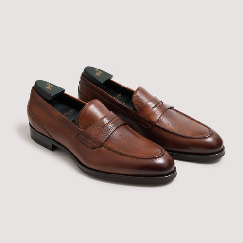 Theodore Men's Loafer Pebble Grain Tan