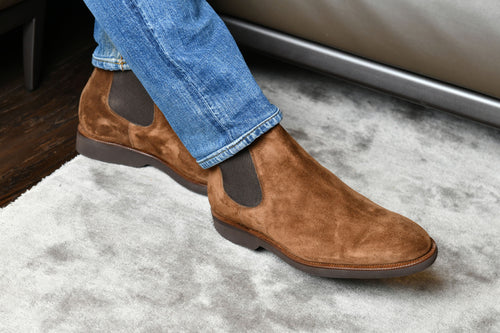 Pertinax Brown Men's Chelsea Boots Suede