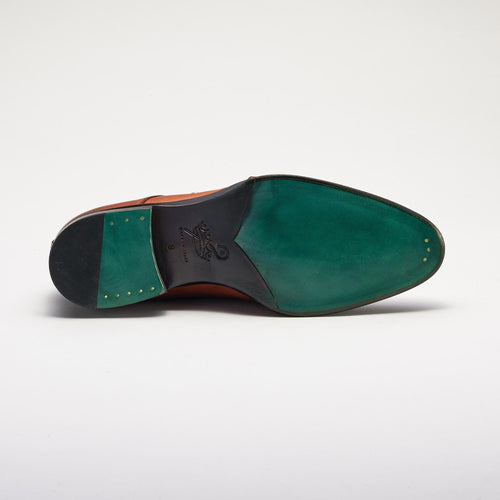 Romulus Pebble Grain Monk Strap Cadmio
