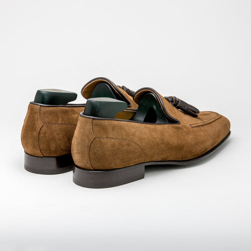 Zeno Men’s Suede Tassel Loafer Noce