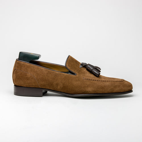 Zeno Men’s Suede Tassel Loafer Noce