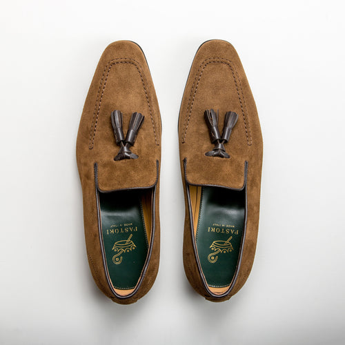 Zeno Men’s Suede Tassel Loafer Noce