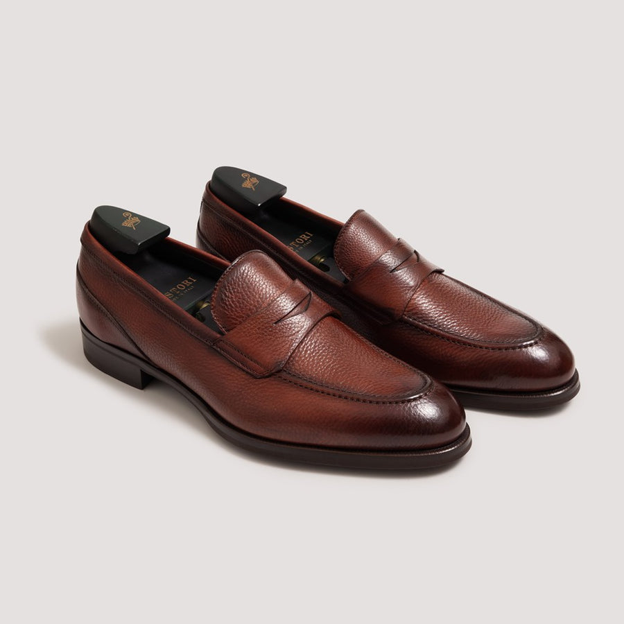 Theodore Pebble Grain Cognac Men's Loafrer