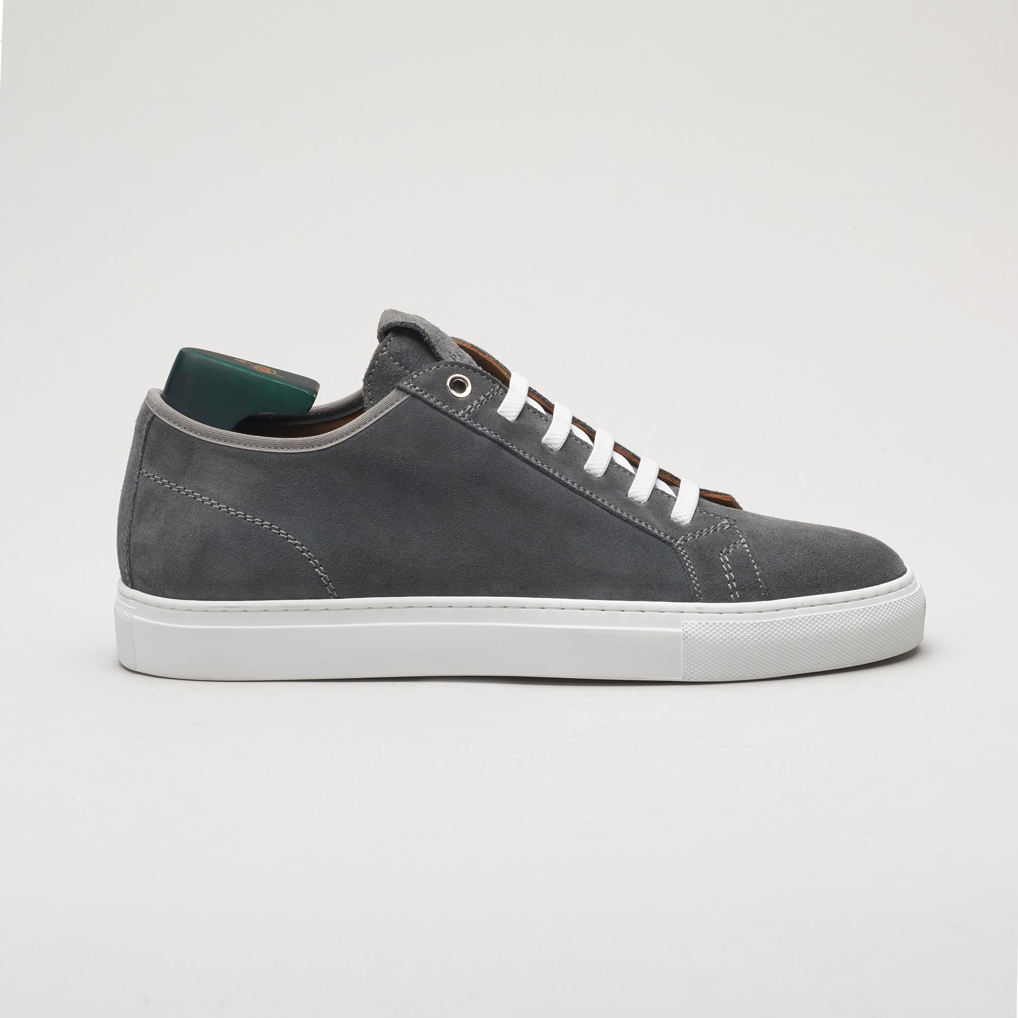 Men’s sneaker in suede grey, made in Italy, handmade