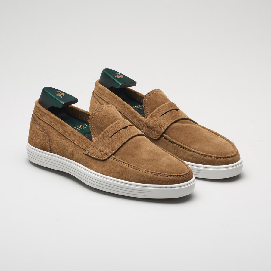 men's italian shoes, men's suede loafer brown 